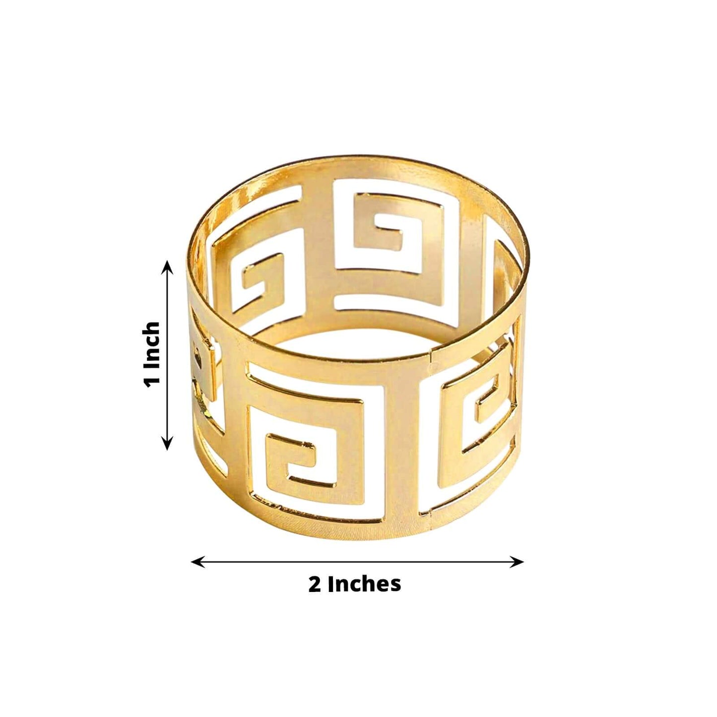 4 Pack Alluring Gold Plated Aluminum Napkin Rings - Linen Luxes