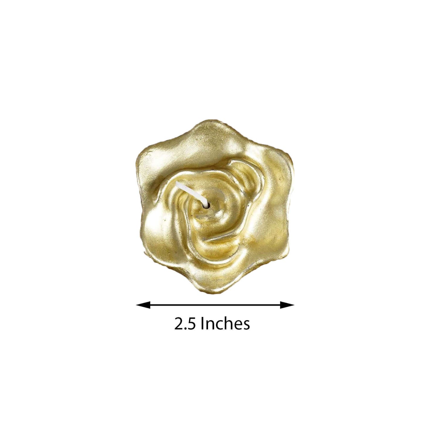 4 - Pack Floating Candles Rose Flower Design Gold - Wedding Vase Fillers for Events 2.5" - Linen Luxes