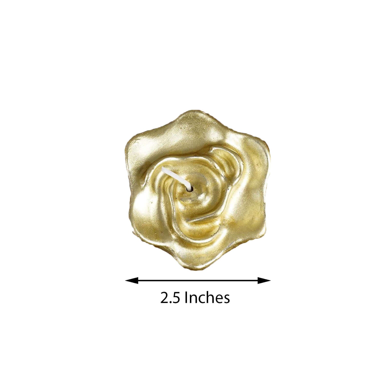 4 - Pack Floating Candles Rose Flower Design Gold - Wedding Vase Fillers for Events 2.5" - Linen Luxes