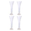 4 - Pack Glass Trumpet Vases Crystal Ball Design Clear - Stylish Floral Table Centerpieces for Events 18" - Linen Luxes
