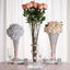 4 - Pack Glass Trumpet Vases Crystal Ball Design Clear - Stylish Reversible Floral Centerpieces 15" - Linen Luxes