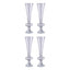 4 - Pack Glass Trumpet Vases Crystal Ball Design Clear - Stylish Reversible Floral Centerpieces 15" - Linen Luxes