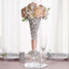 4 - Pack Glass Trumpet Vases Crystal Ball Design Clear - Stylish Reversible Floral Centerpieces 15" - Linen Luxes