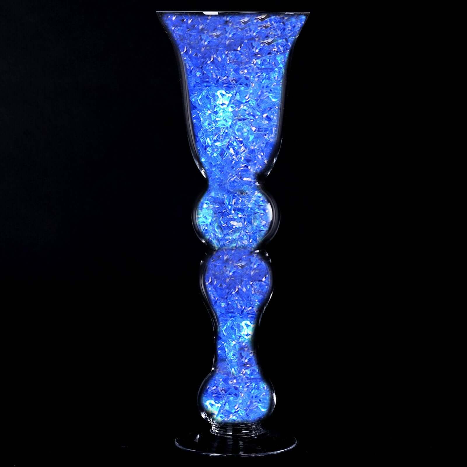 4 - Pack Glass Trumpet Vases Pilsner Curved Design Clear - Stylish Flower Centerpieces for Events 20" - Linen Luxes