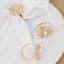 4 Pack Gold Metal Butterfly Napkin Rings with Pearl and Rhinestone Accents, Elegant Table Decoration for Weddings, Events, and Parties