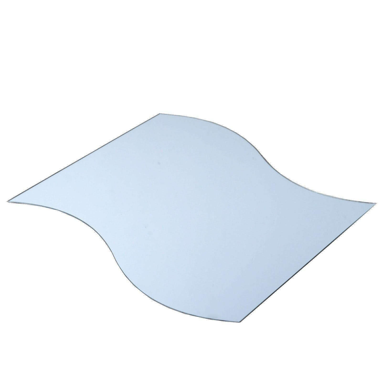 4 - Pack Hanging Wall Decor Wave Glass Mirror Table Centerpiece - Reflective Decorative Display 12" - Linen Luxes