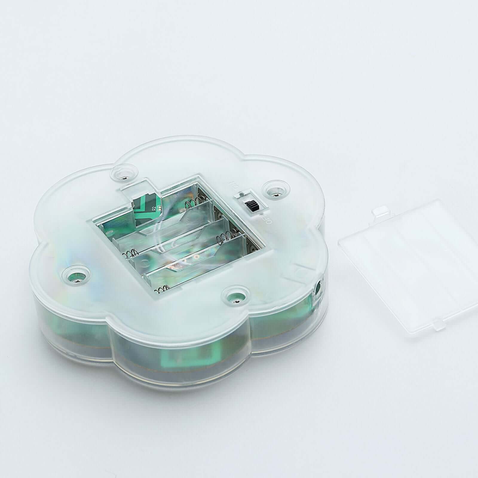 4 - Pack LED Disc Lights Flower Shaped Design White - 23 LEDs with Remote DIY Lighting 6" - Linen Luxes