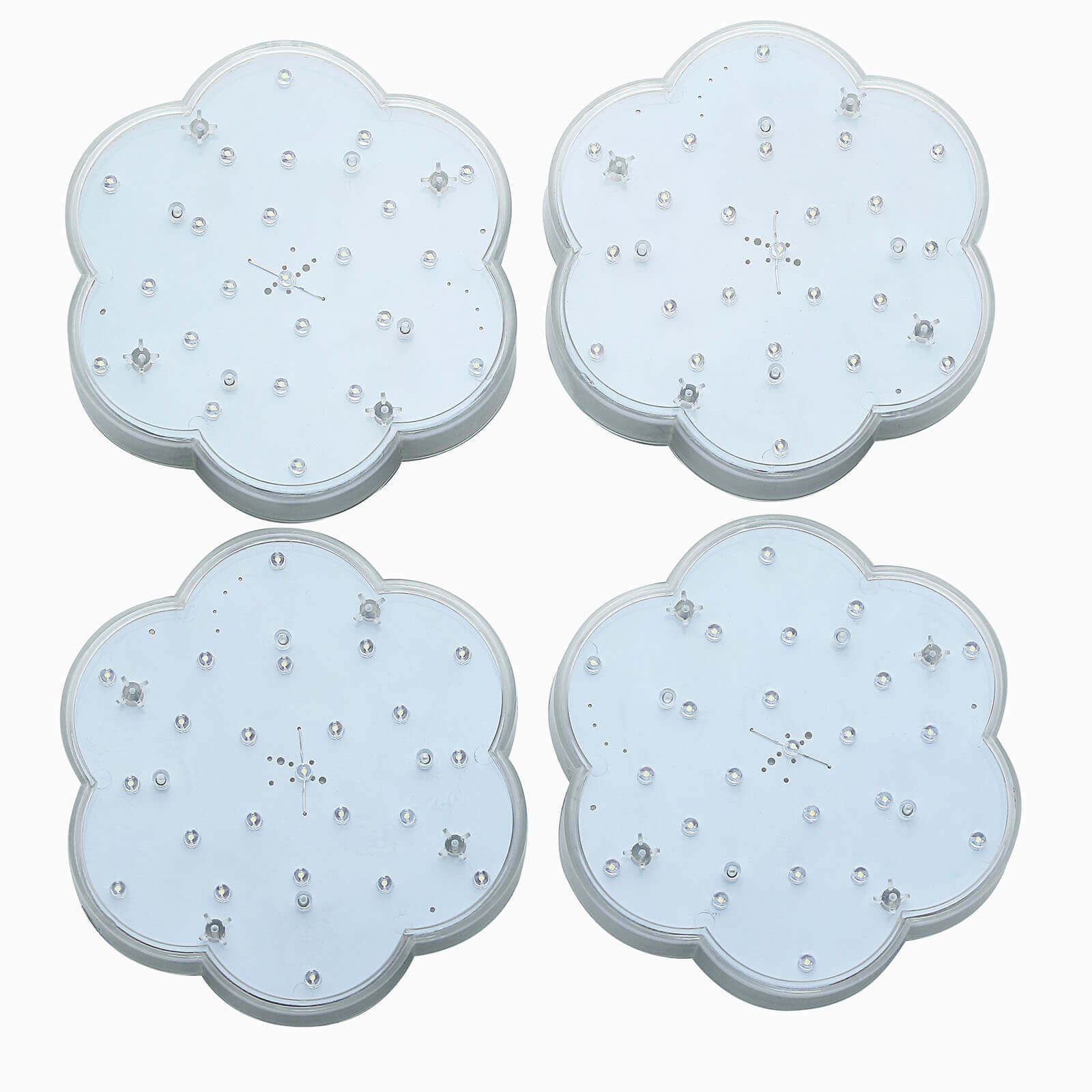 4 - Pack LED Disc Lights Flower Shaped Design White - 23 LEDs with Remote DIY Lighting 6" - Linen Luxes