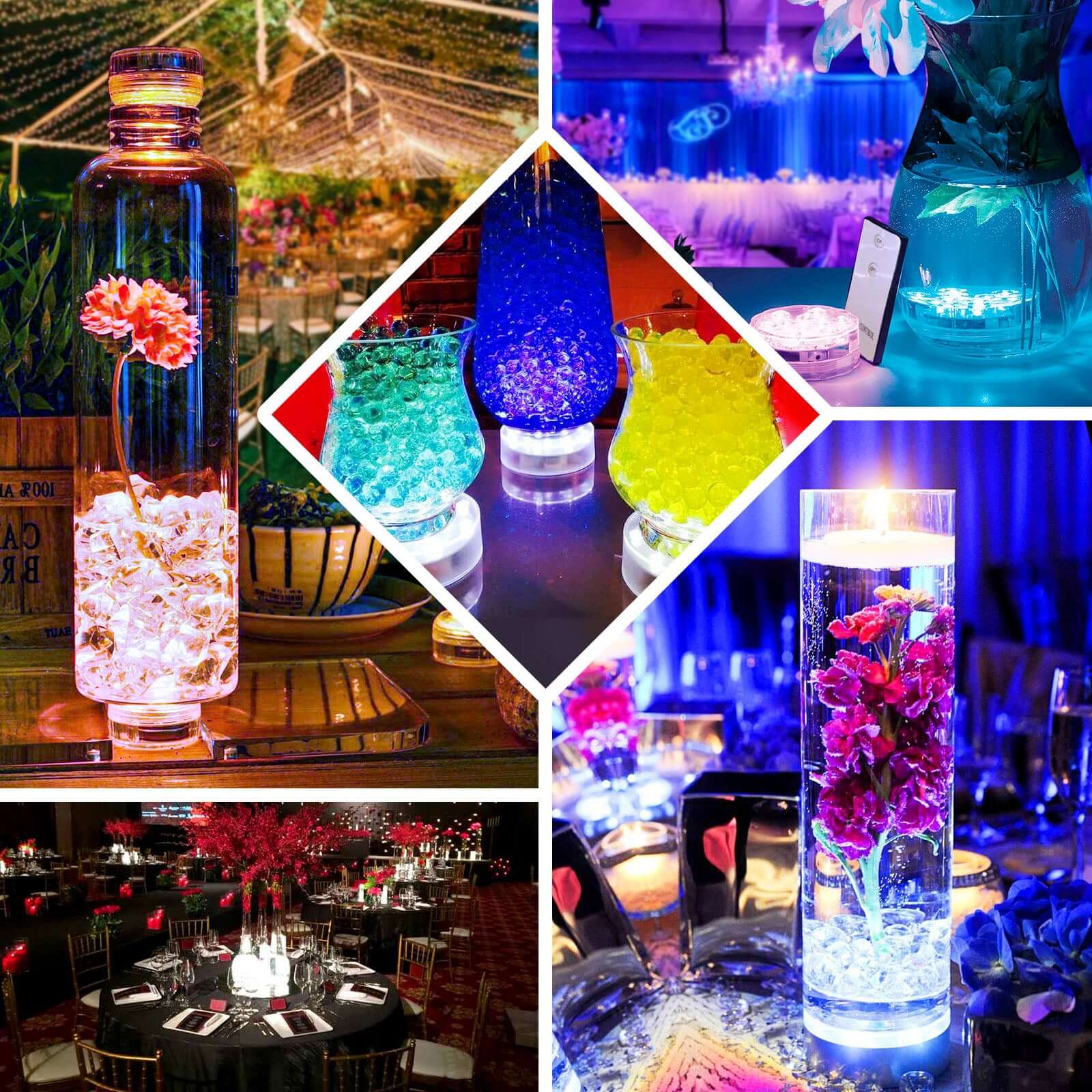 4 - Pack LED Disc Lights Flower Shaped Design White - 23 LEDs with Remote DIY Lighting 6" - Linen Luxes