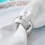 4 Pack Metallic Silver Hammered Pattern Metal Napkin Rings - Linen Luxes