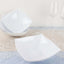 4 - Pack Plastic Serving Bowls White Square - Lightweight Medium Disposable Dishes for Events 32oz - Linen Luxes