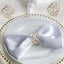 4 Pack Shiny Gold Acrylic Crystal Gem Beaded Napkin Rings - Linen Luxes