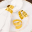 4 Pack Shiny Gold Metal Swirl Wrap Cuff Band Napkin Rings, Decorative Scroll Serviette Buckle Napkin Holders