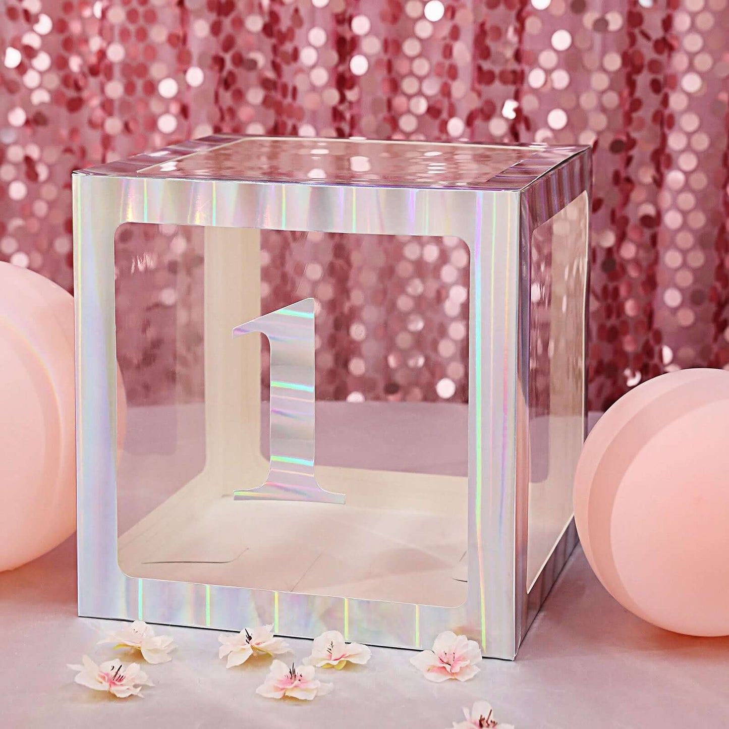 4-Pack Stickers Banner Custom 0-9 Number "1" Design Iridescent - Milestone Age and Date Stick-On Numbers 5"