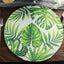 4-Pack Table Placemats Tropical Leaf Design Green Cotton Round - Woven Indoor/Outdoor Dining Mats 15"