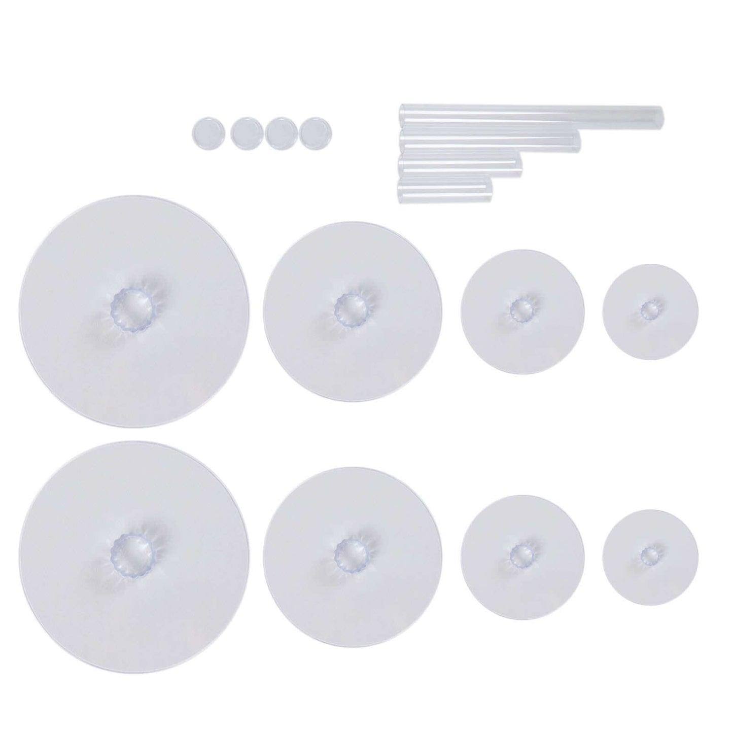 4 - Tier Acrylic Round Cake Stand Set Clear - Chic Sturdy Cupcake Holder Dessert Display Pedestal in Assorted Sizes for Wedding Buffet & Catering Displays - Linen Luxes