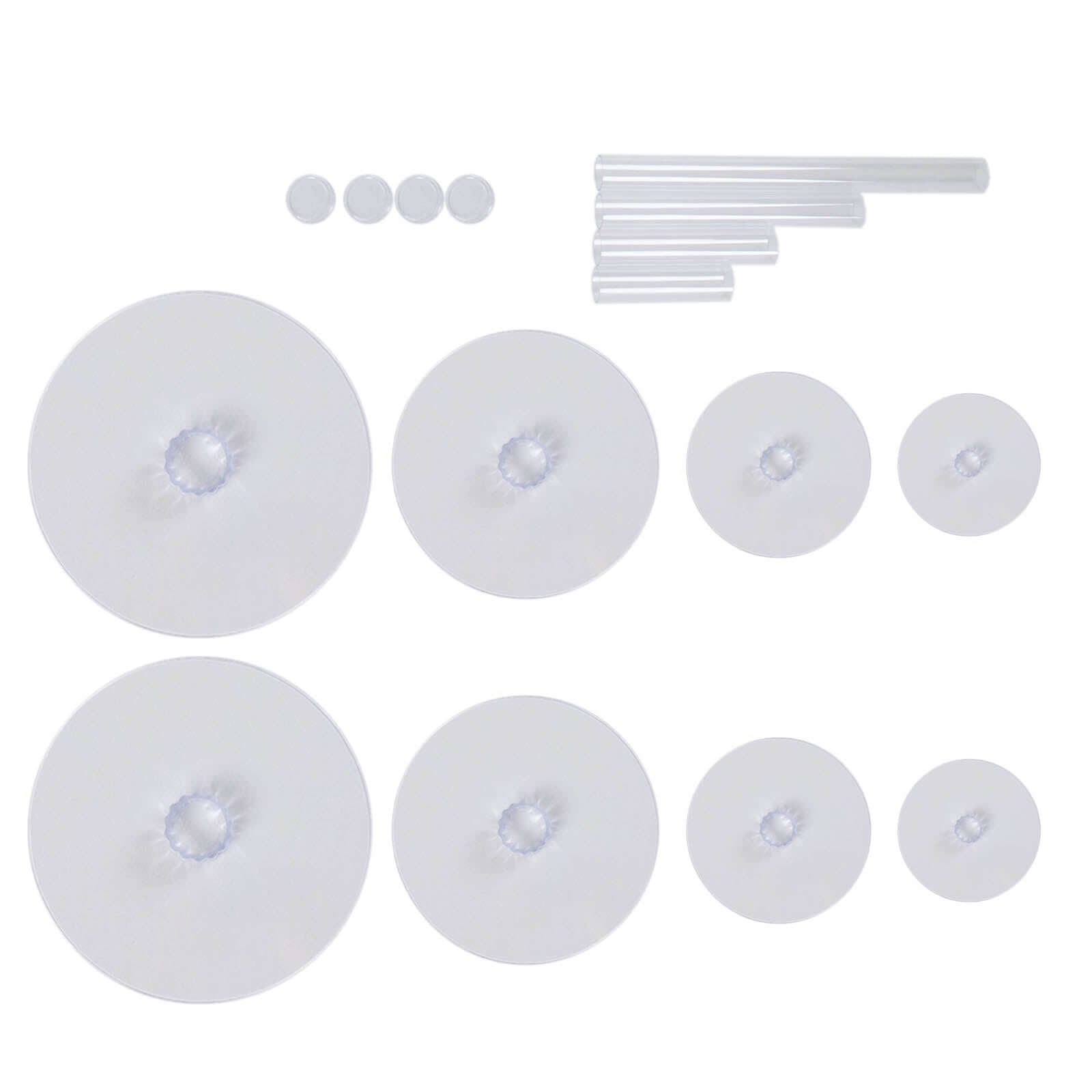 4 - Tier Acrylic Round Cake Stand Set Clear - Chic Sturdy Cupcake Holder Dessert Display Pedestal in Assorted Sizes for Wedding Buffet & Catering Displays - Linen Luxes