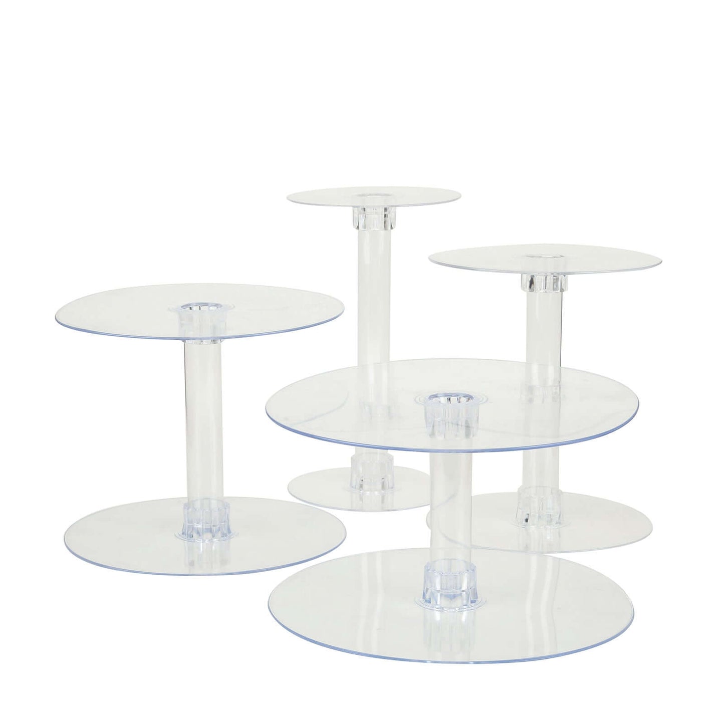 4 - Tier Acrylic XL Cake Stand Set Clear - Assorted Sizes for Buffet Party Tables - Linen Luxes