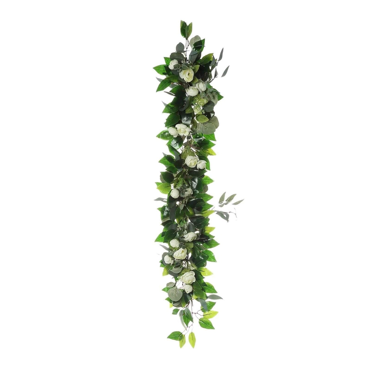 40" Artificial Eucalyptus Willow Leaf Ranunculus Flower Garland Vine - Linen Luxes