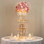 40" Crystal Pendant Table Centerpiece in 5-Tier Gold, Round Flower Stand Metal Vase Chandelier with Hanging Crystals