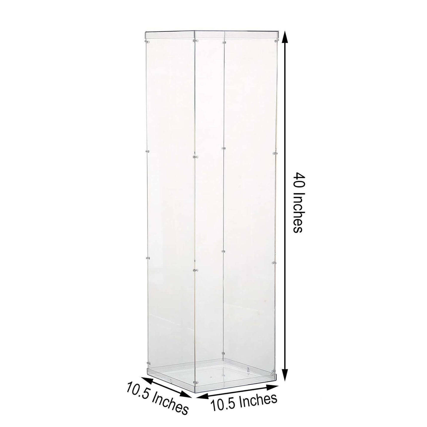 40" Floor Standing Clear Acrylic Display Box, Transparent Pedestal Riser with Interchangeable Lid and Base - Linen Luxes