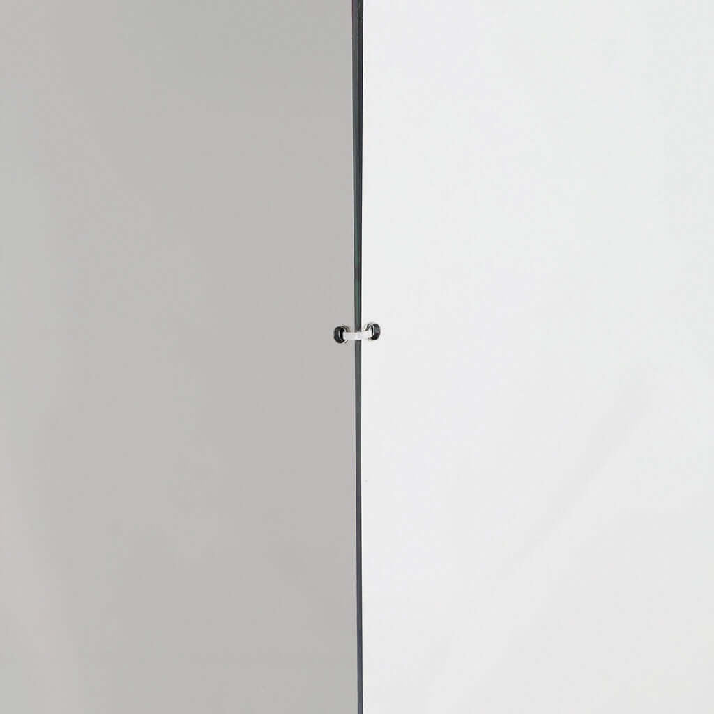 40" Floor Standing Silver Mirror Finish Acrylic Display Box, Pedestal Riser with Interchangeable Lid and Base - Linen Luxes