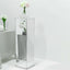 40" Floor Standing Silver Mirror Finish Acrylic Display Box, Pedestal Riser with Interchangeable Lid and Base - Linen Luxes