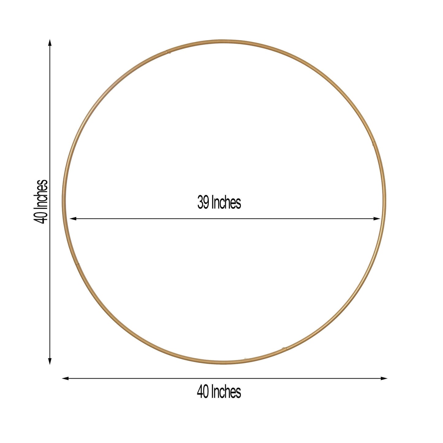 40" Gold Heavy Duty Metal Hoop Wreath, Floral Hoop - Linen Luxes