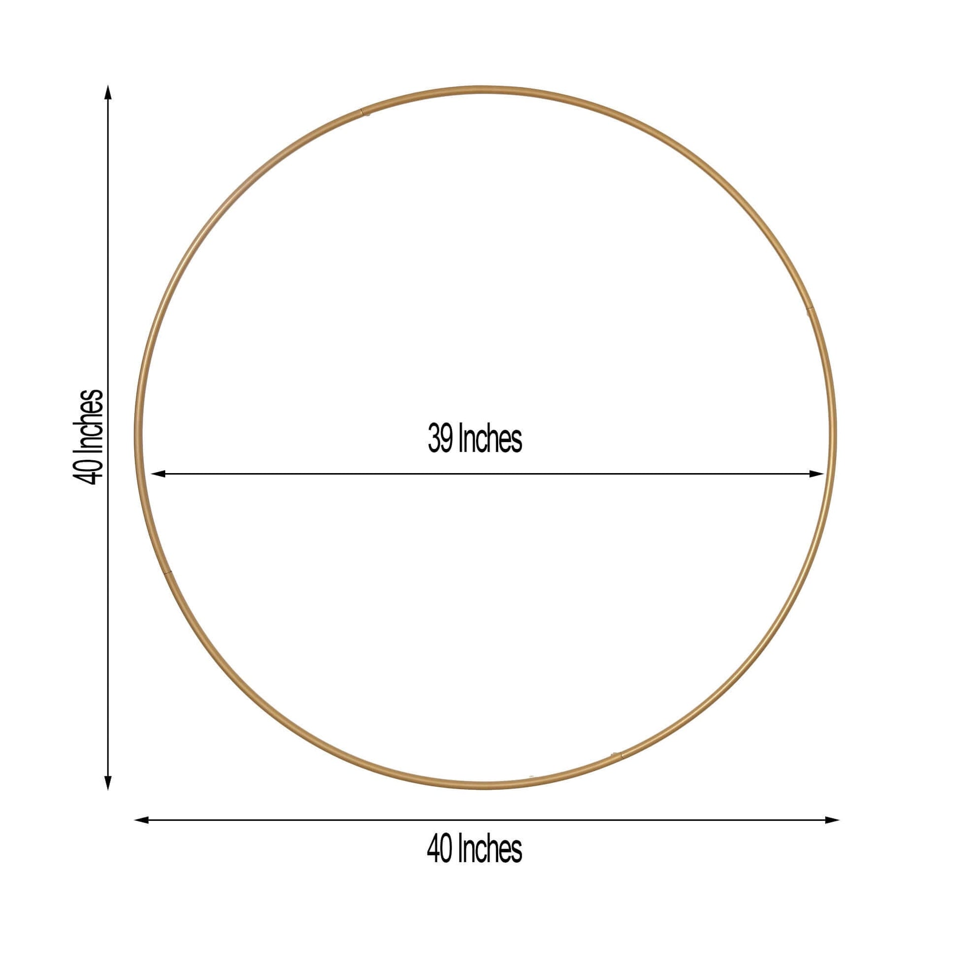 40" Gold Heavy Duty Metal Hoop Wreath, Floral Hoop - Linen Luxes