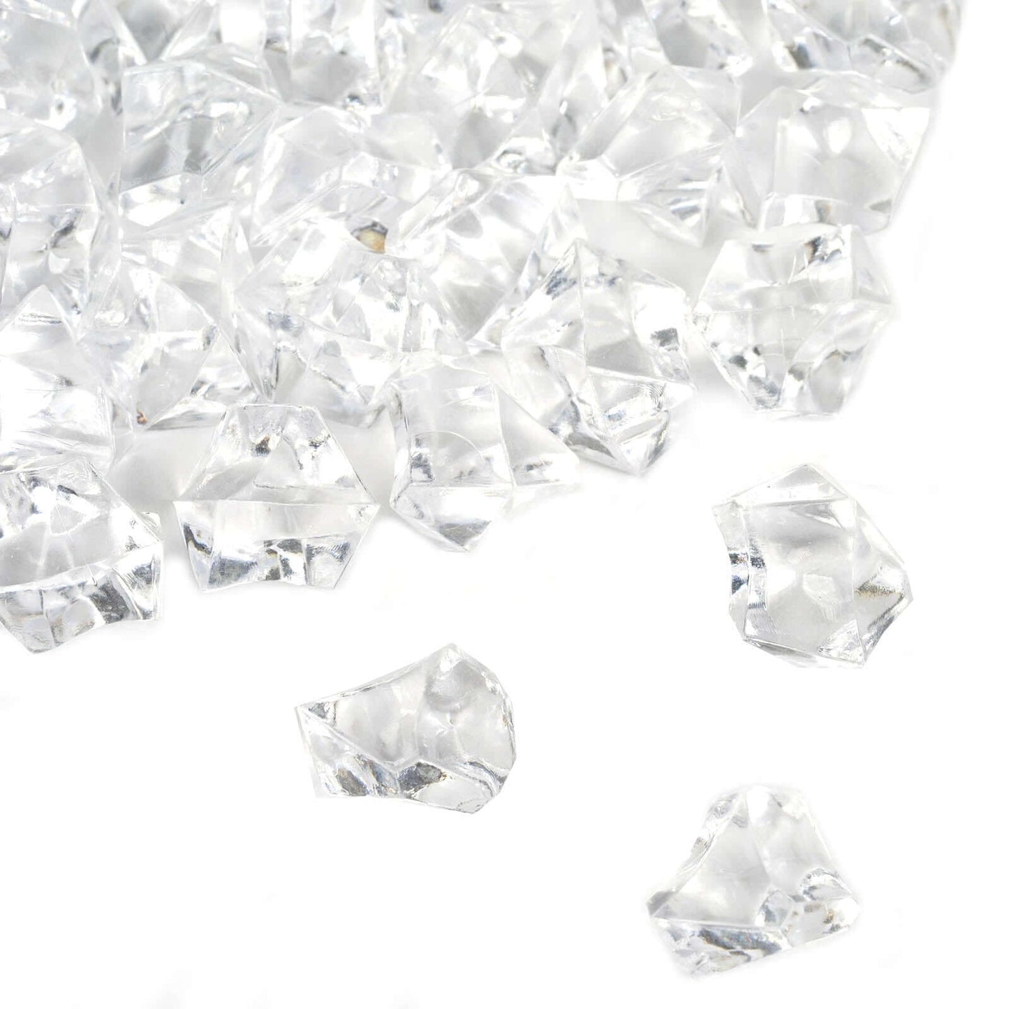 400 Pcs Acrylic Ice Bead Vase Fillers Mini Clear - Chic DIY Craft Crystals for Wedding Centerpieces & Table Styling - Linen Luxes