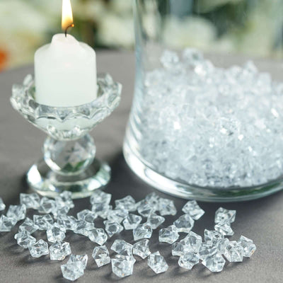 400 Pcs Acrylic Ice Bead Vase Fillers Mini Clear - Chic DIY Craft Crystals for Wedding Centerpieces & Table Styling - Linen Luxes