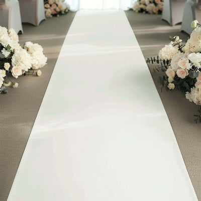 40"x100ft Ivory PVC Aisle Runner - Linen Luxes