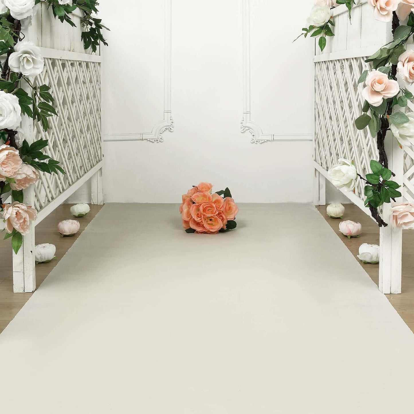 40"x100ft Ivory PVC Aisle Runner - Linen Luxes