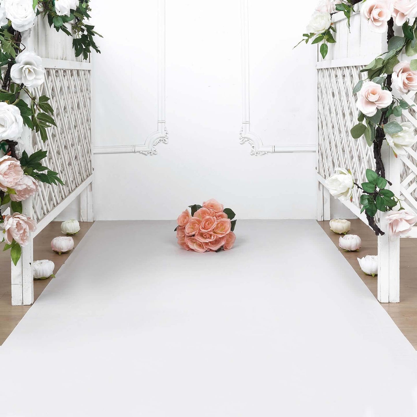 40"x100ft White PVC Aisle Runner - Linen Luxes