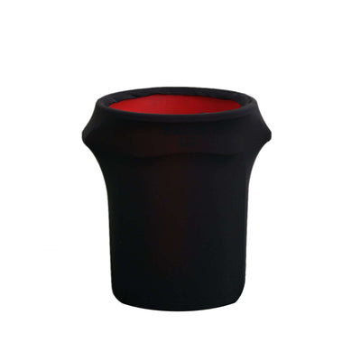 41 - 50 Gallons Black Stretch Spandex Round Trash Bin Container Cover - Linen Luxes