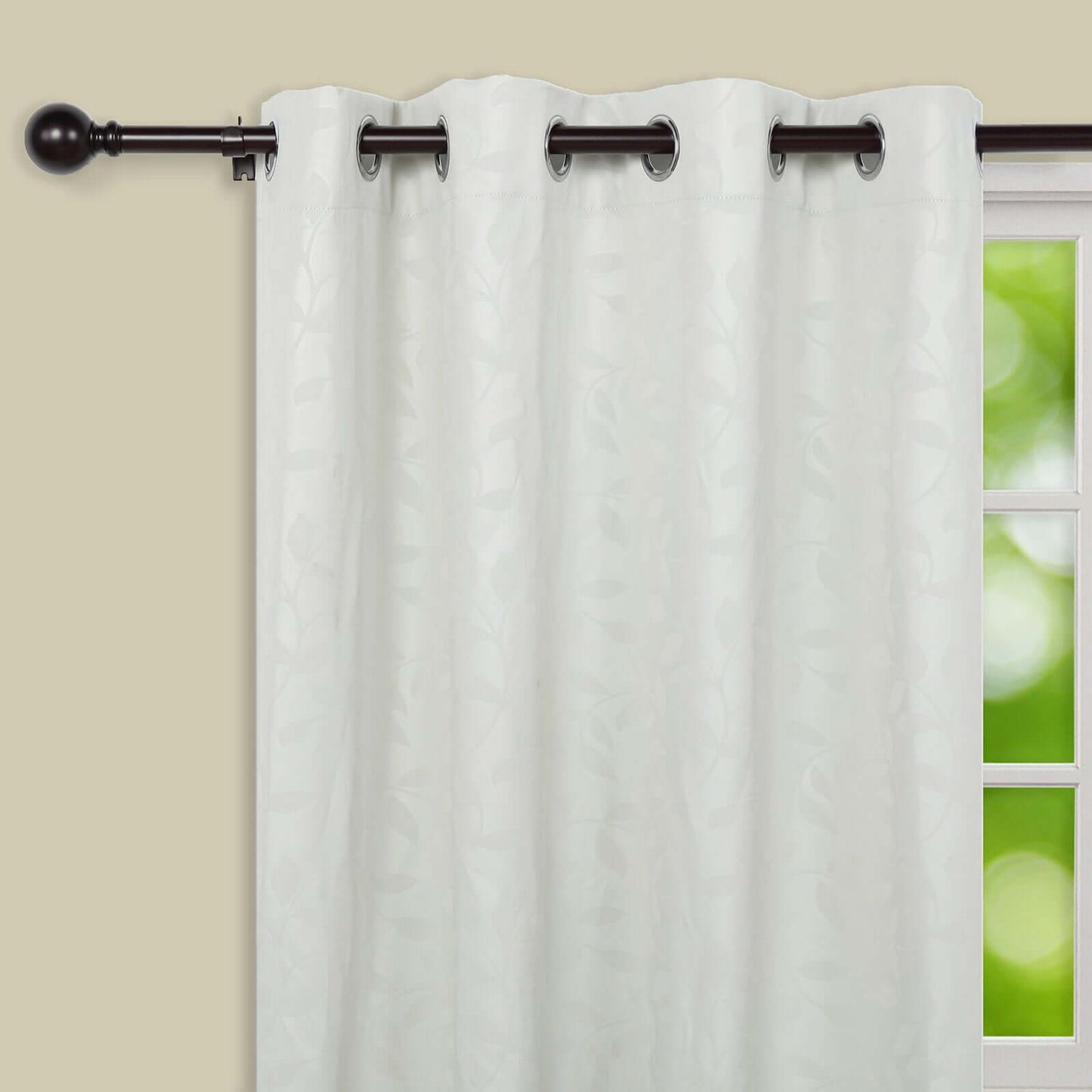 42" - 126" Adjustable Curtain Rod Set, Bronze, Round Finials - Linen Luxes