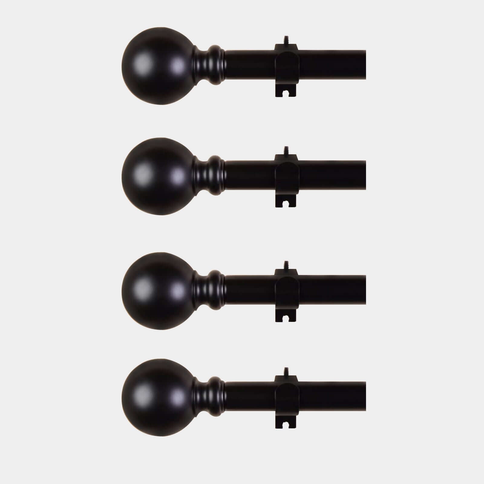 42" - 126" Adjustable Curtain Rod Set, Bronze, Round Finials - Linen Luxes