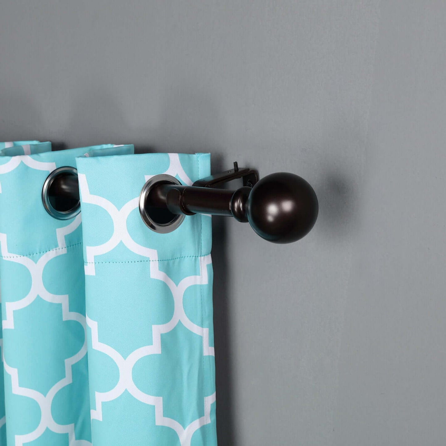 42" - 126" Adjustable Curtain Rod Set, Bronze, Round Finials - Linen Luxes