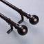 42" - 126" Adjustable Curtain Rod Set, Bronze, Round Finials - Linen Luxes