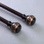 42" - 126" Adjustable Curtain Rod Set, Chocolate Brown, Marble Finials - Linen Luxes