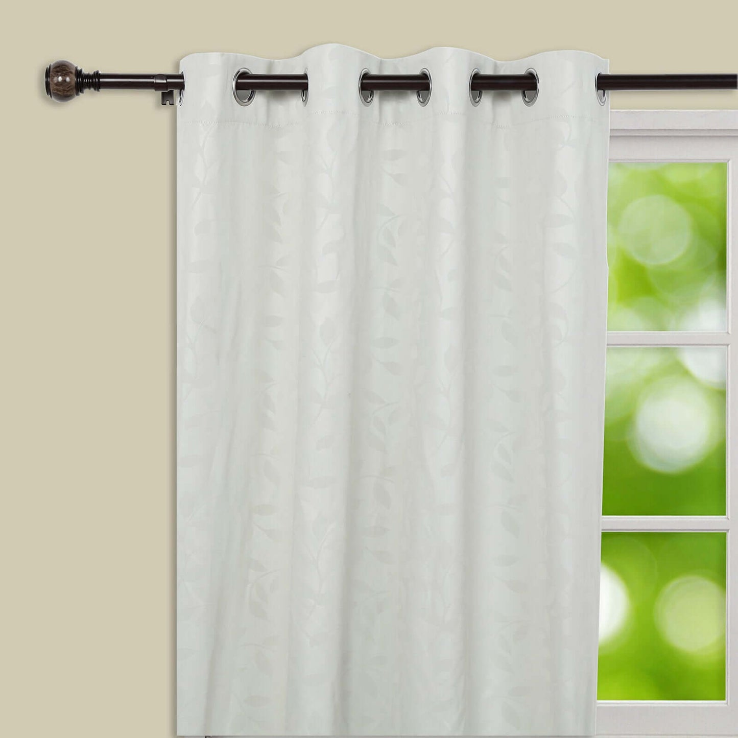 42" - 126" Adjustable Curtain Rod Set, Chocolate Brown, Marble Finials - Linen Luxes