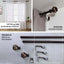 42" - 126" Adjustable Curtain Rod Set, Chocolate Brown, Marble Finials - Linen Luxes