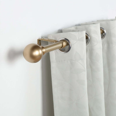 42" - 126" Adjustable Curtain Rod Set, Gold, Round Finials - Linen Luxes