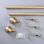 42" - 126" Adjustable Curtain Rod Set, Gold, Round Finials - Linen Luxes