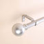 42" - 126" Adjustable Curtain Rod Set, Silver, Round Finials - Linen Luxes