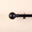 42" - 126" Adjustable Curtain Rod Sets, Black, Round Finials - Linen Luxes