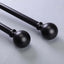 42" - 126" Adjustable Curtain Rod Sets, Black, Round Finials - Linen Luxes