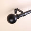 42" - 126" Adjustable Curtain Rod Sets, Black, Round Finials - Linen Luxes