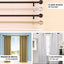 42" - 126" Adjustable Curtain Rod Sets, Black, Round Finials - Linen Luxes
