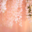 42" Silk Hanging Wisteria Flower Garland Vines in Blush, Elaborated 5 Full Strands in 1 Bush - Linen Luxes